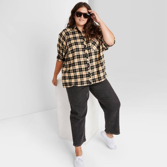 Wild Fable Plaid Oversized Button-Down Shirt - Picture 4 of 9